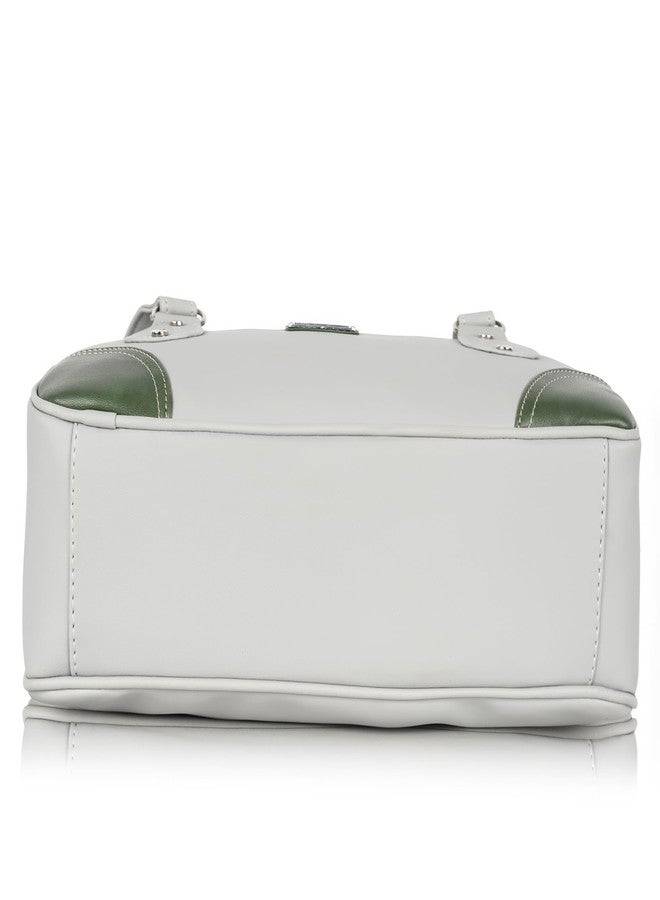 creeper Women’s Premium Faux Tote Handbag | Stylish Office & Casual Shoulder Bag with Multiple Compartments (Green) - Image 2